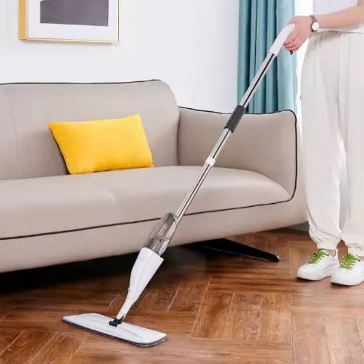Spray mop in use